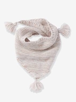 Scarf with Pompons,  for Girls blue dark solid