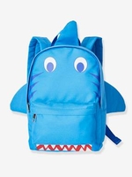 Shark Backpack for Boys blue medium solid with design