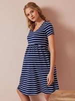 Short Jersey Knit Dress,  for Maternity black dark solid