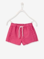 Shorts with Ruffles for Girls green bright solid