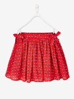 Skirt with Floral Print,  for Girls red bright all over printed