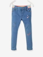Slim Leg Jeans with Iridescent Motifs,  for Girls blue dark wasched