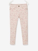 Slim Leg Trousers with Flower Print,  for Girls pink medium all over printed