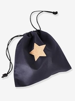 Snack Bag with Glittery Star for Girls blue dark solid