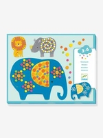 Soft Jungle Mosaic,  by DJECO blue medium solid with design