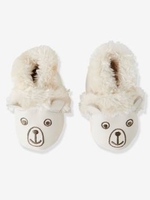 Soft Leather "Bear" Shoes for Babies white medium solid with design