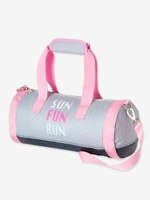 Sports Bag for Girls grey medium solid with design