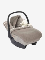 Star Printed Knit Footmuff for Car Seats taupe