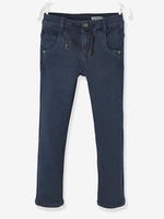 Straight Cut Trousers for Boys blue dark solid