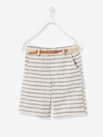 Striped Bermuda Shorts for Boys white light striped