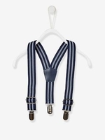 Striped Braces,  for Boys blue dark solid with design