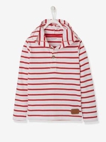 Striped Hooded Top for Boys blue dark striped