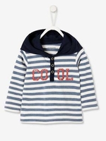 Striped Hoodie for Baby Boys blue dark striped