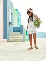 Striped Playsuit,  for Girls grey dark striped