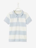Striped Polo Shirt for Boys blue medium striped
