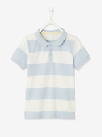 Striped Polo Shirt for Boys blue medium striped