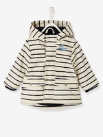 Striped Raincoat for Baby Boys white light striped