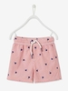 Striped Swim Shorts,  Palm Trees Motif,  for Boys red bright all over printed