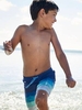 Striped Swim Shorts,  Sharks Motif,  for Boys blue medium striped