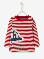 Striped T-Shirt for Baby Boys red dark striped