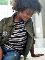 Striped T-shirt for Boys blue dark striped
