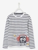 Striped T-shirt for Boys with Motif white light striped