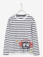 Striped T-shirt for Boys with Motif white light striped