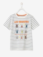 Striped T-Shirt with Bugs,  for Boys white light striped