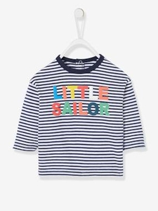 Striped T-Shirt with Motif for Baby Boys blue dark striped