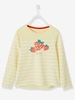 Striped Top,  with Fruit in Relief,  for Girls white light striped