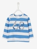 Striped Top with Number 68,  for Baby Boys blue medium striped