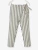 Striped Trousers with Crossover Sash to Tie,  for Girls grey dark striped
