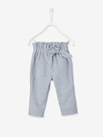 Striped Trousers with Elasticated Waistband for Baby Girls blue bright striped