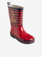 Striped Wellies for Girls red medium striped