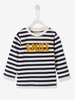 Stylish Top for Baby Boys blue dark striped