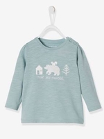 Stylish Top for Baby Girls blue light solid with design