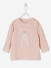Stylish Top for Baby Girls pink light solid with design