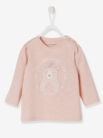 Stylish Top for Baby Girls pink light solid with design