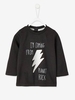 Stylish Top with Hologram for Baby Boys black dark solid with design