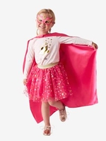 Super Hero Costume pink bright solid with desig