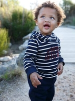 Sweatshirt & Denim Trouser Outfit,  for Baby Boys blue dark striped