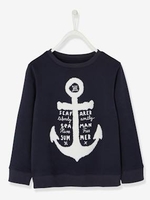 Sweatshirt with Anchor Motif in Bouclé Knit for Boys blue dark solid with design