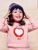 Sweatshirt with Apple Motif in Bouclé for Girls pink medium solid with desig