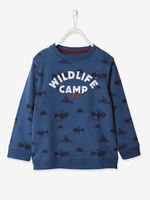 Sweatshirt with Bison Motifs for Boys blue dark all over printed