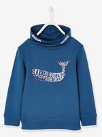 Sweatshirt with Crossover Collar for Boys orange medium solid with desig