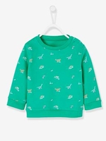 Sweatshirt with Dino Motif for Baby Boys green bright solid with desig