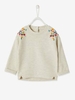 Sweatshirt with Embroidered Flowers for Baby Girls white medium mixed color