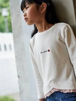Sweatshirt with Embroidery & Stylish Ruffle for Girls white light solid with design