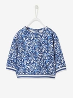 Sweatshirt with Flowers for Baby Girls white light all over printed