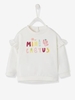 Sweatshirt with Frills,  Decorative Motif,  Embroidered Cactus,  for Baby Girls white light solid with design